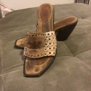 SAM EDELMAN Western Leather Slide SIZE 9